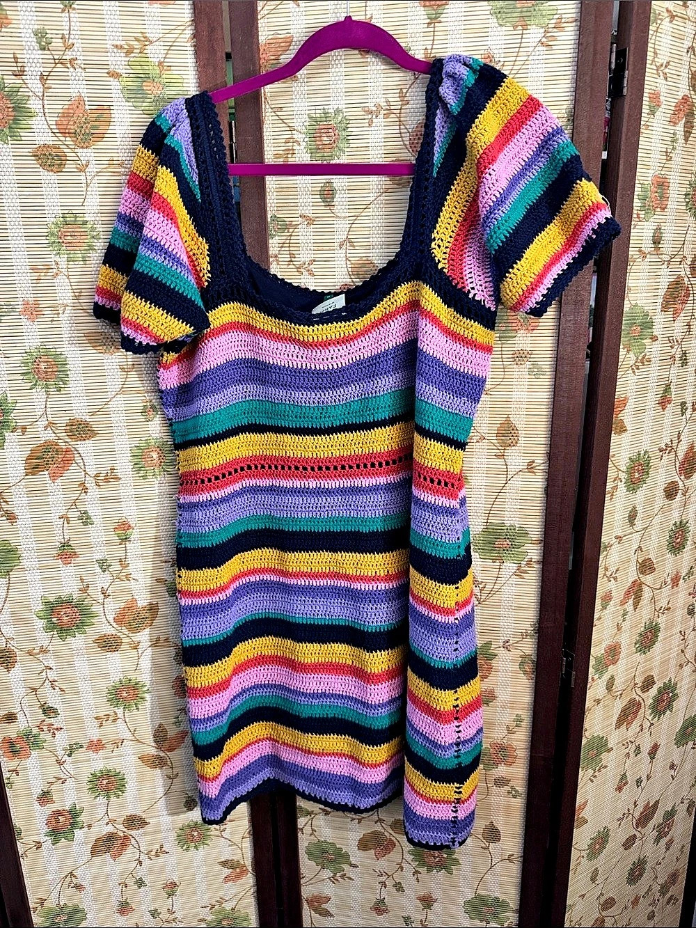 FARM Rio Handmade Striped Crocheted Dress - Picture 5 of 9